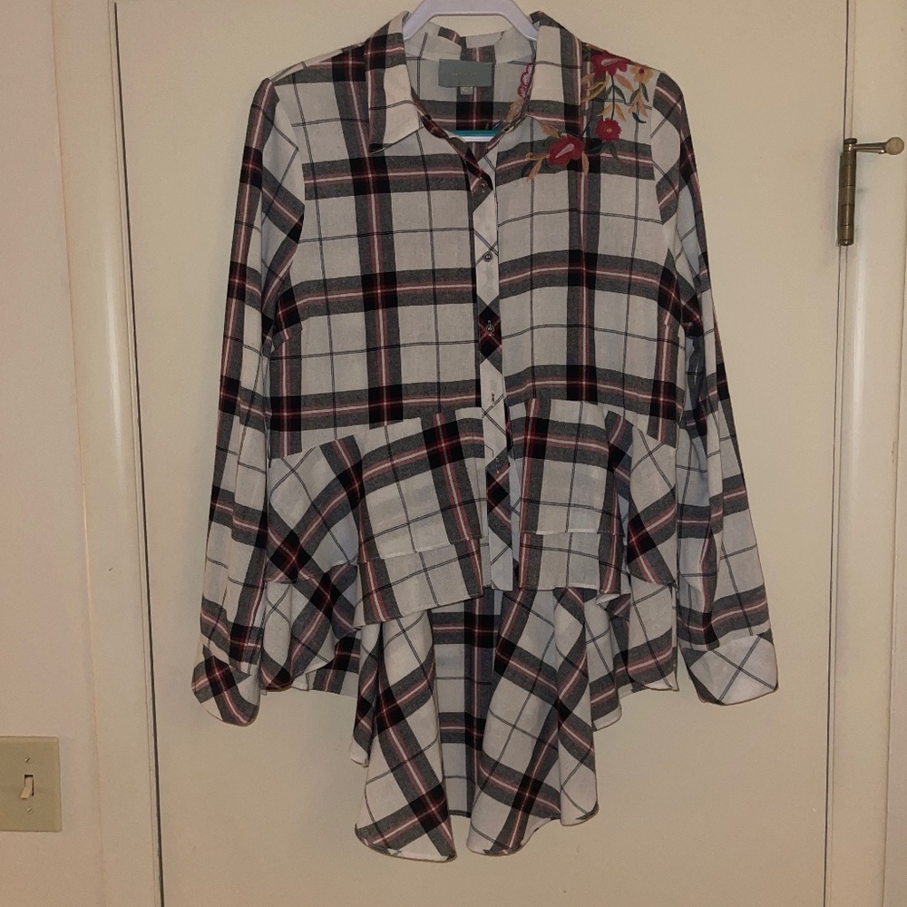 Skies Are Blue rustic embroidered flannel